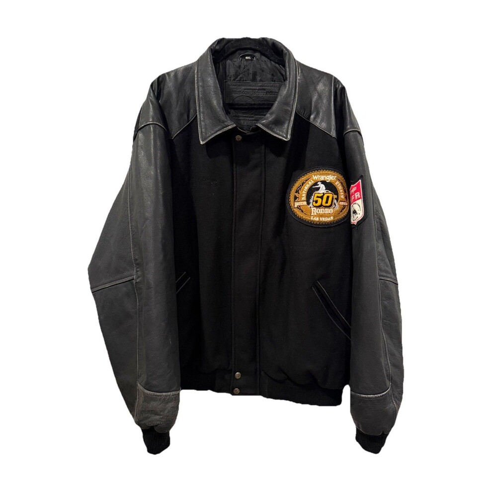 Wrangler PRCA NFR Rodeo 50th Anniversary 2008 Varsity Jacket Men's 4XL Black VTG